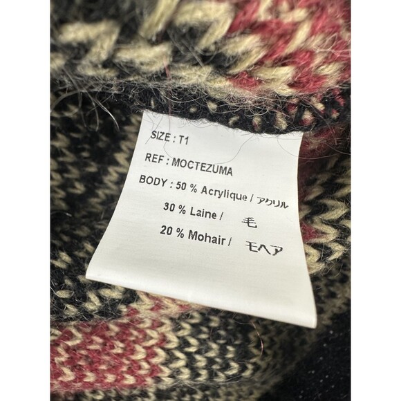 Tequila Solo Wool Mohair Sweater V-Neck Southwest Pattern Oversized Womens Small - Picture 10 of 11